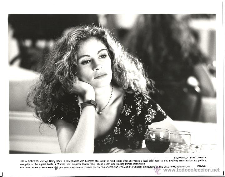 Cinema: F13741 JULIA ROBERTS EL INFORME PELICANO FOTO B/N ORIGINAL AMERICANA