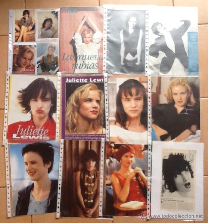 Kino: JULIETTE LEWIS, LOTE DE 30 P&Aacute;GINAS DE RECORTES de PRENSA EN FUNDAS DE PL&Aacute;STICO