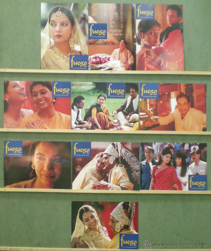 Cine: UP51 FUEGO FIRE DEEPA MEHTA CINE HINDU SET COMPLETO 10 FOTOCROMOS ORIGINAL ESTRENO