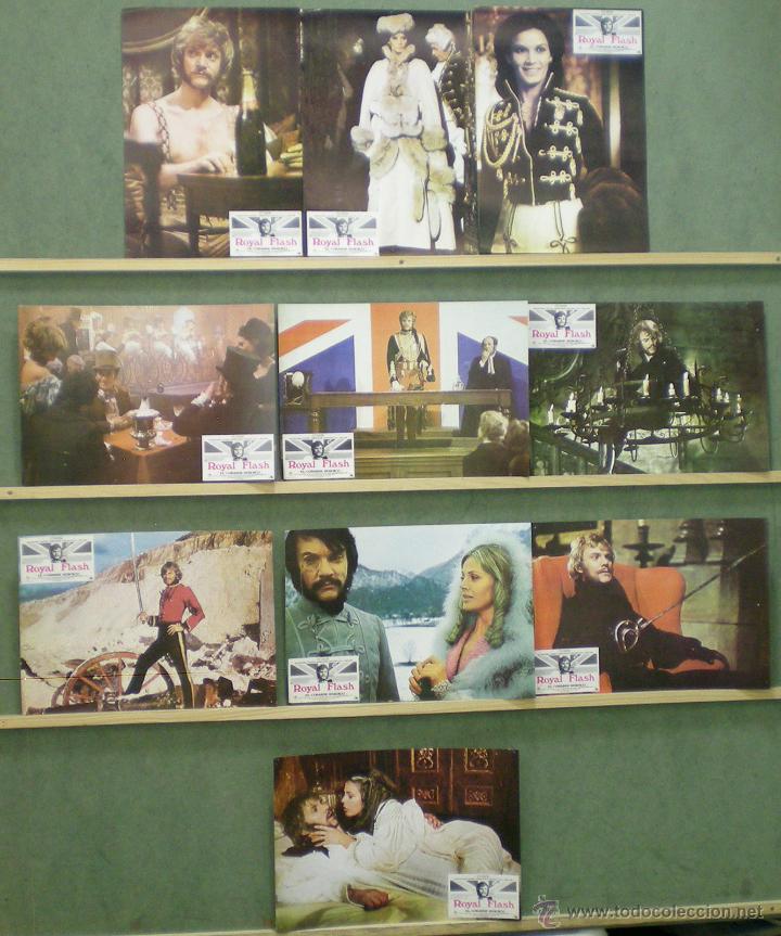 Cine: UP80 EL COBARDE HEROICO ROYAL FLASH MALCOLM MACDOWELL SET 10 FOTOCROMOS ORIGINAL ESTRENO