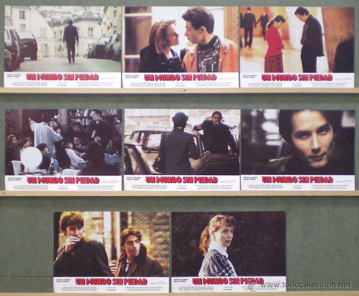 Cine: UP83 UN MUNDO SIN PIEDAD ERIC ROCHANT HIPPOLYTE GIRARDOT SET COMPLETO 8 FOTOCROMOS ORIGINAL ESTRENO
