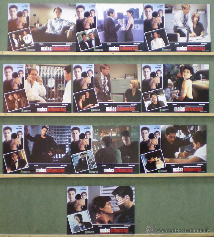 Cine: UQ10 MALAS INFLUENCIAS ROB LOWE JAMES SPADER SET COMPLETO 10 FOTOCROMOS ORIGINAL ESTRENO