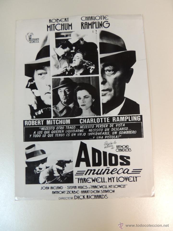 Cine: adios mu&ntilde;eca - foto b/n original - robert mitchum charlotte rampling raymond chadler