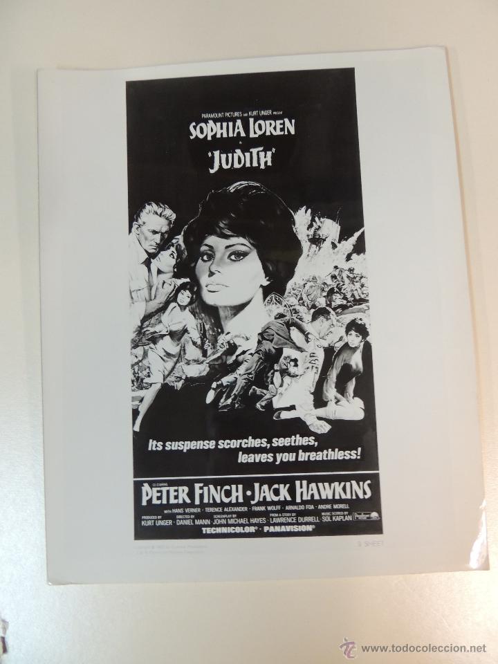 Cine: judith - foto b/n original - sophia sofia loren peter finch jack hawkins daniel mann