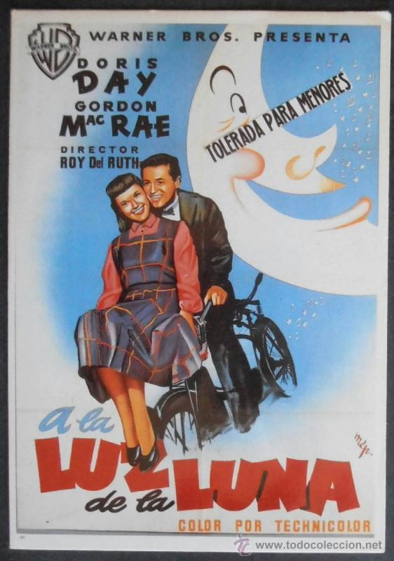 Cine: (7101)POSTAL SERIE SPANISH POSTERS N&ordm; 81,A LA LUZ DE LA LUNA,DORIS DAY,GORDON MAC RAE