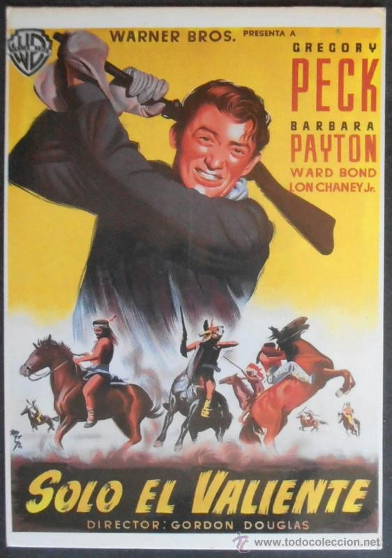 Cine: (7105)POSTAL SERIE SPANISH POSTERS N&ordm; 69,SOLO EL VALIENTE,GREGORY PECK,BARBARA PAYTON