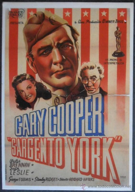 Cine: (7161)POSTAL SERIE SPANISH POSTERS N&ordm; 236,SARGENTO YORK,GARY COOPER,JOAN LESLIE