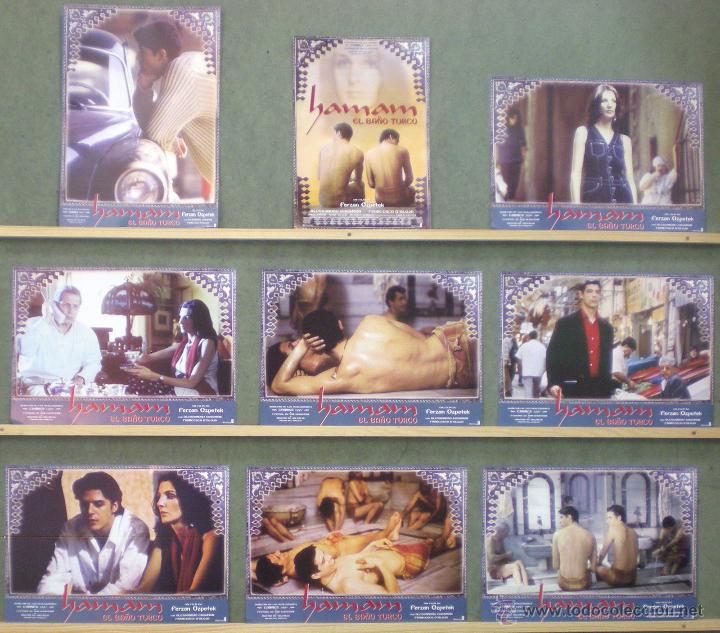 Cine: UZ64 HAMAM EL BA&Ntilde;O TURCO FERZAN OZPETEK SET COMPLETO 8 FOTOCROMOS ORIGINAL ESTRENO + GUIA
