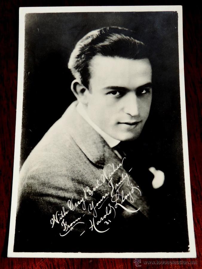Cine: FOTO POSTAL DE HAROLD LLOYD, MUY ANTIGUA, TAMA&Ntilde;O POSTAL, 100% ORIGINAL