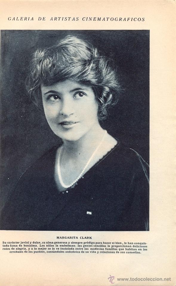 Cin&eacute;ma: A&Ntilde;O 1923 RECORTE PRENSA FOTOGRAFIA MARGARITA CLARK ROSCOE ARBUKLE FATTY ARTISTA CINE CINEMATOGRAFICO