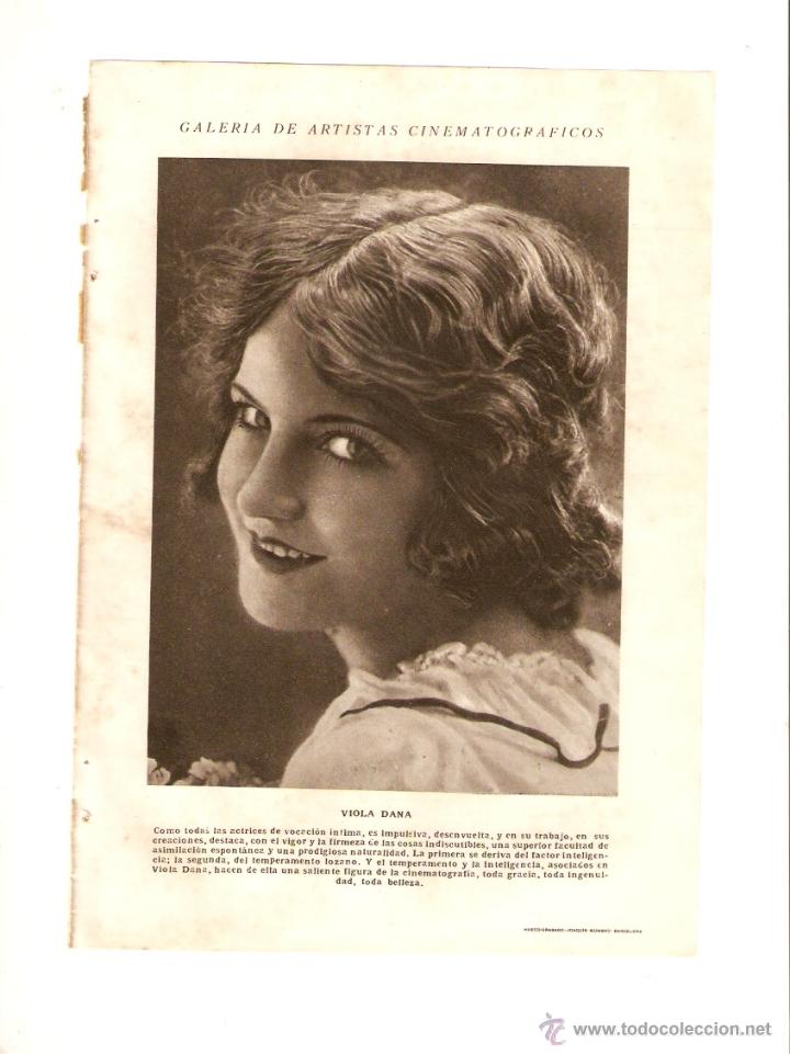 Cin&eacute;ma: A&Ntilde;O 1924 RECORTE PRENSA FOTOGRAFIA VIOLA DANA EDDIE LYONS ARTISTAS ACTOR ACTRIZ CINE