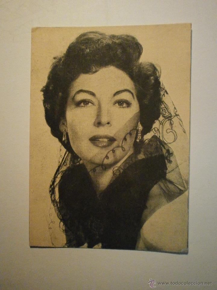 Cine: TARJETA POSTAL AVA GARDNER N&ordm; 6  OBSEQUIO DE LA REVISTA FLORITA