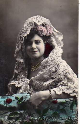 Cine: Cupletista Pilar Cilla Mantilla Tipos Espa&ntilde;ol. Folklore.