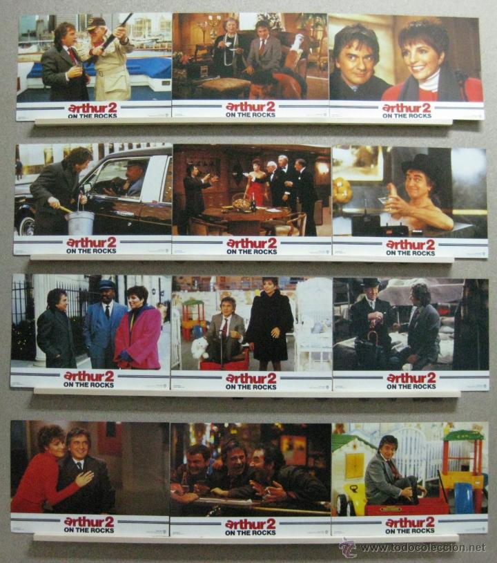 Cine: SET COMPLETO 12 FOTOCROMOS - ARTHUR 2 ON THE ROCKS, LIZA MINELLI, DUDLEY MOORE, A&Ntilde;O 1988