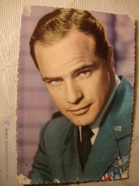 Cine: marlon brando - postal original color - archivo bermejo FOTO TARJETA POSTAL, ca.1960/70. REF.14
