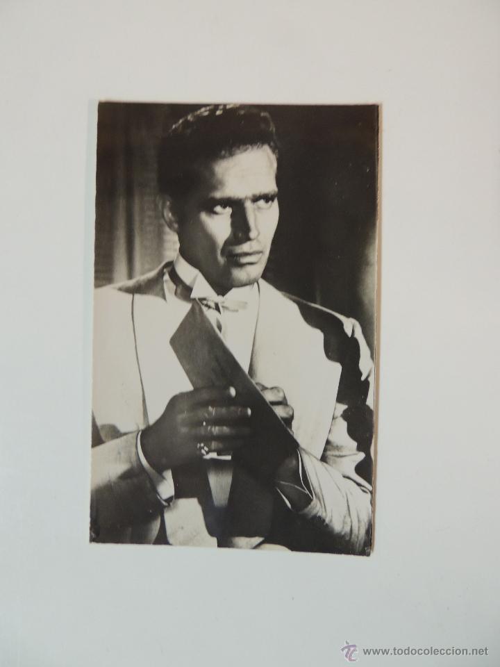 Cine: charlton heston - postal original b/n - col. marte