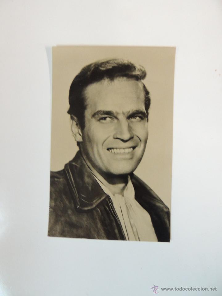 Cine: charlton heston - postal original b/n - archivo bermejo - el secreto de los incas