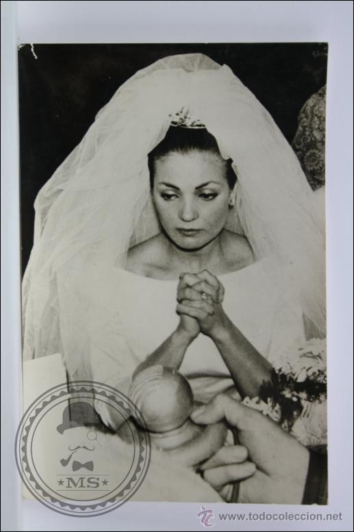 Cine: Postal Fotogr&aacute;fica de la Actriz Carmen Sevilla el D&iacute;a de su Boda en 1961 - N&ordm;. 505