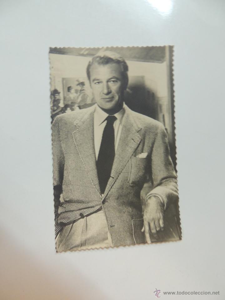 Cine: gary cooper - postal b/n - quinta serie - publicidad de kores y carboplan papel carbon - troquelada