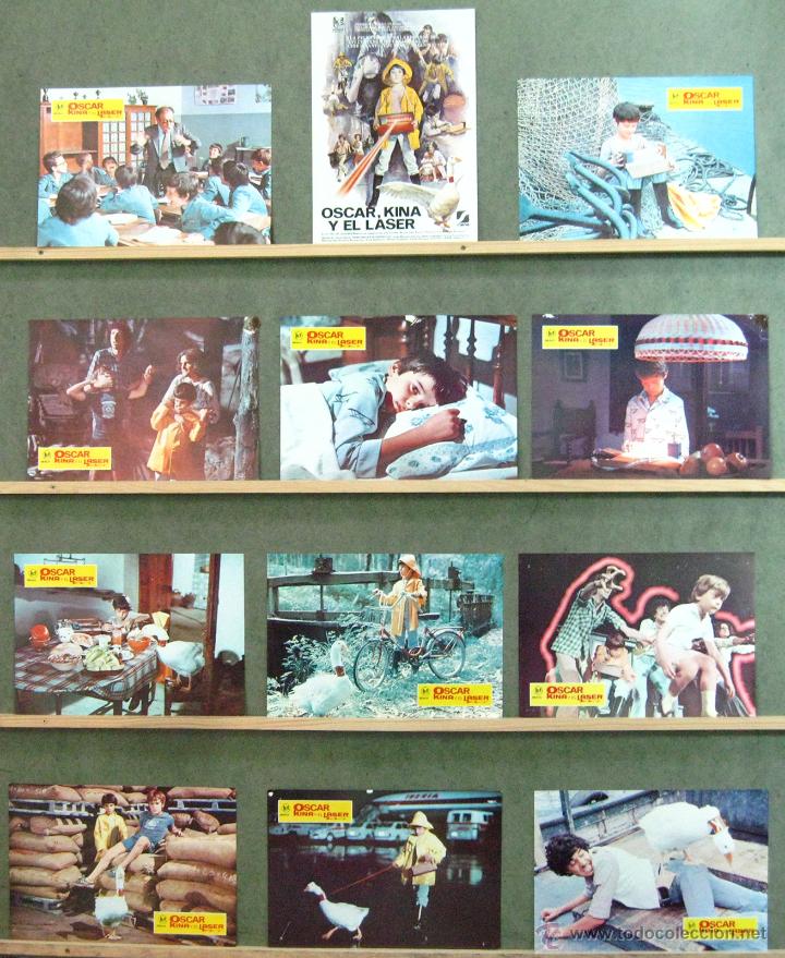Cine: VK78 OSCAR KINA Y EL LASER JOSE MARIA BLANCO SET COMPLETO 12 FOTOCROMOS ORIGINAL ESTRENO