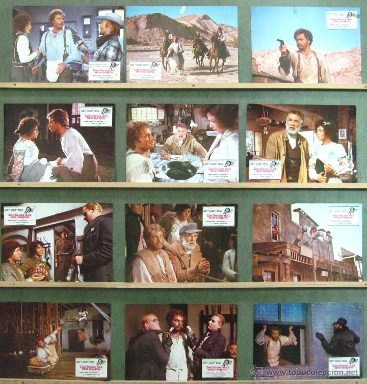 Kino: VK80 LOS LOCOS DEL ORO NEGRO FRANCO NERO SPAGHETTI SET COMPLETO 12 FOTOCROMOS ORIGINAL ESTRENO
