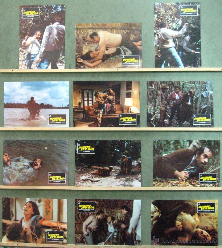 Cine: VK87 INFIERNO EN LA SELVA ROBERTO BIANCHI MONTERO FRANK BRA&Ntilde;A SET 12 FOTOCROMOS ORIGINAL ESTRENO