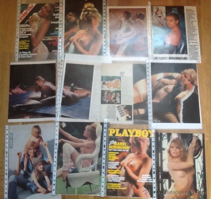 Cine: MARIEL HEMINGWAY, LOTE DE 32 P&Aacute;GINAS DE RECORTES DE PRENSA EN FUNDAS DE PLASTICO