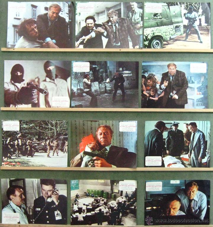 Cinema: VK93 VICTIMAS DEL TERRORISMO GEORGE KENNEDY RAF VALLONE SET COMPLETO 12 FOTOCROMOS ORIGINAL ESTRENO