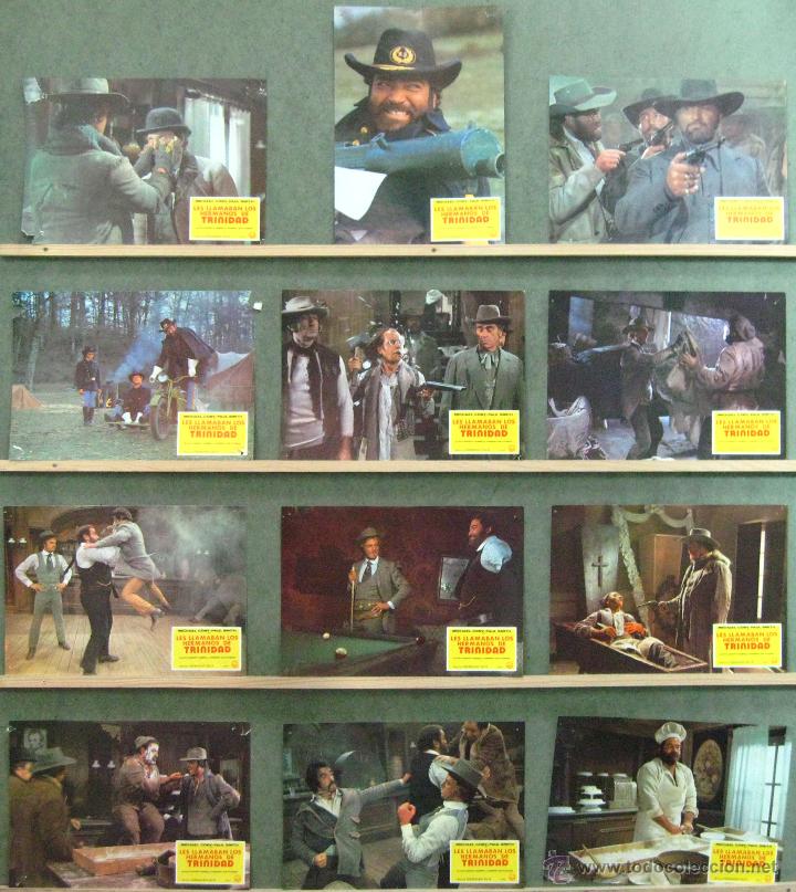 Kino: VL11 LES LLAMABAN LOS HERMANOS TRINIDAD SPAGHETTI SET COMPLETO 12 FOTOCROMOS ORIGINAL ESTRENO