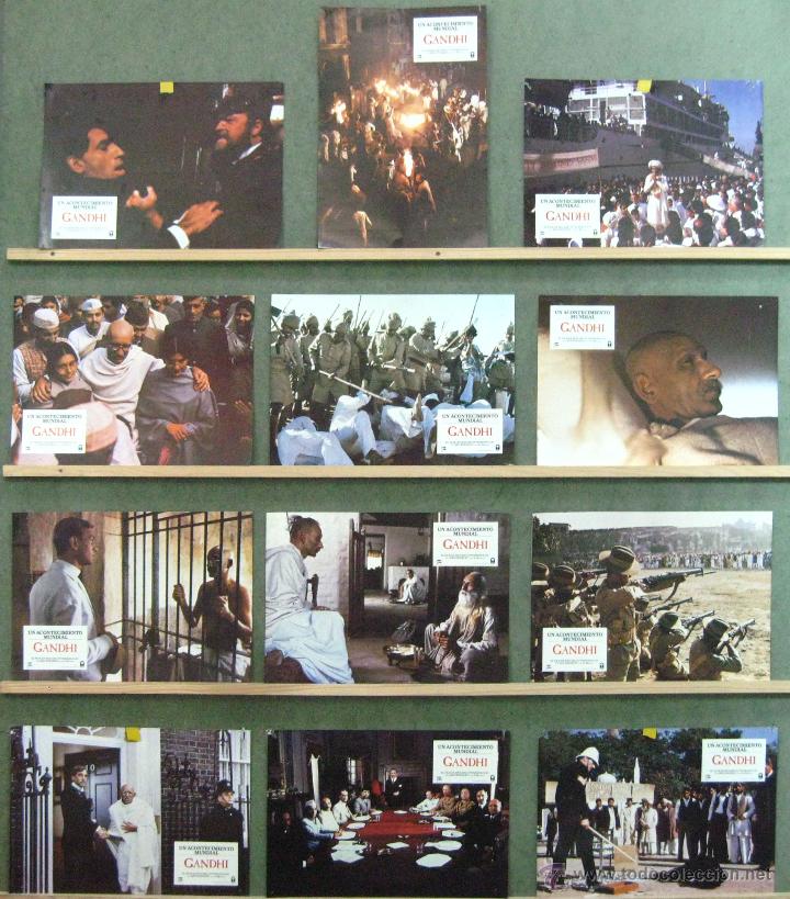 Cine: VL27 GANDHI RICHARD ATTENBOROUGH BEN KINGSLEY SET COMPLETO 12 FOTOCROMOS ORIGINAL ESTRENO