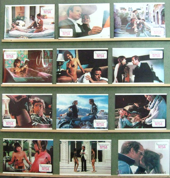 Cine: VL90 MUJERES DE FRIO Y FUEGO AJITA WILSON SET COMPLETO 12 FOTOCROMOS ORIGINAL ESTRENO