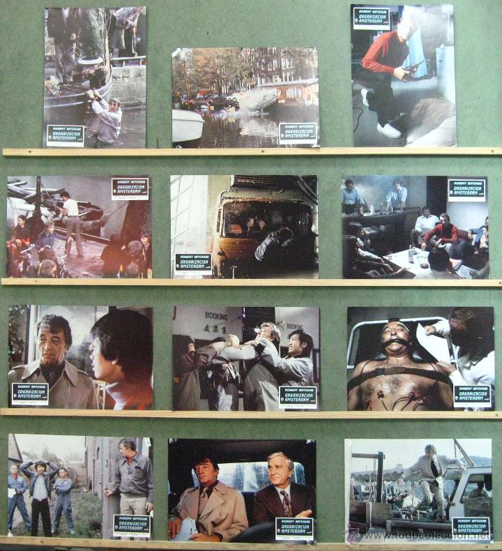 Cinema: VL91 ORGANIZACION AMSTERDAM ROBERT MITCHUM SET COMPLETO 12 FOTOCROMOS ORIGINAL ESTRENO