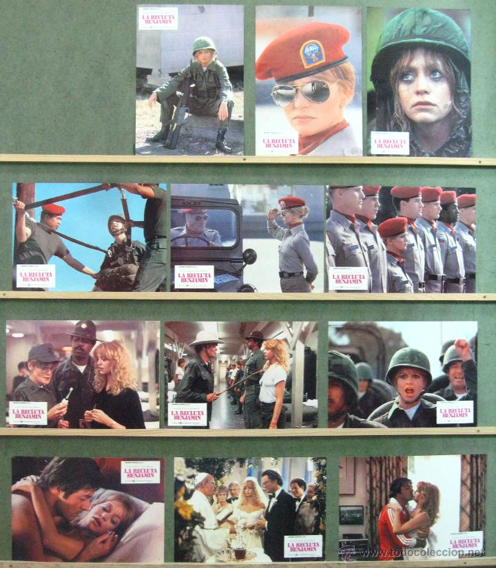 Cinema: VM64 LA RECLUTA BENJAMIN GOLDIE HAWN ARMAND ASSANTE SET COMPLETO 12 FOTOCROMOS ORIGINAL ESTRENO