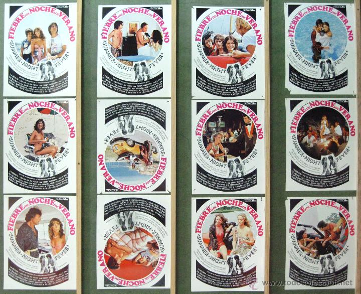 Cine: VM66 FIEBRE DE NOCHE DE VERANO STEPHANE HILLEL SET COMPLETO 12 FOTOCROMOS ORIGINAL ESTRENO + POSTER