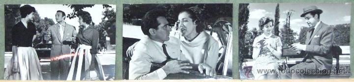 Cinema: F15383 PARQUE DE MADRID EL RETIRO JOSE LUIS OZORES TONY LEBLANC SET 3 FOTOS B/N ORIGINAL ESPA&Ntilde;OLAS