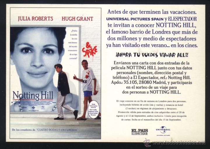 P 5043 Notting Hill Hugh Grant Julia Robert Buy Pictures Photochromes And Postcards Of Movies At Todocoleccion 47498509