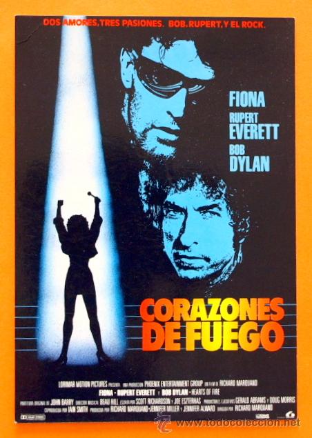 Cine: CORAZONES DE FUEGO - FIONA, RUPERT EVERETT, BOB DYLAN - POSTAL YO AMO EL CINE -