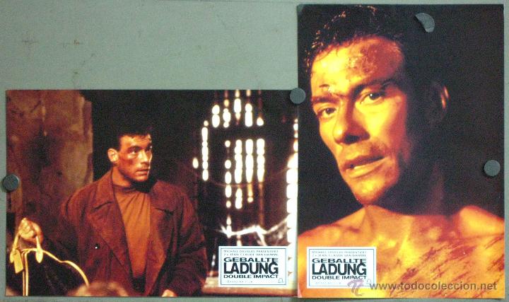 Cinema: G5705 DOBLE IMPACTO JEAN-CLAUDE VAN DAMME 2 FOTOCROMOS ORIGINALES ALEMANES