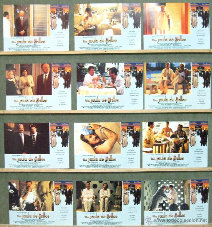 Cine: VQ39 UNA JAULA DE GRILLOS ROBIN WILLIAMS GENE HACKMAN SET COMPLETO DE 12 FOTOCROMOS ORIGINAL ESTRENO