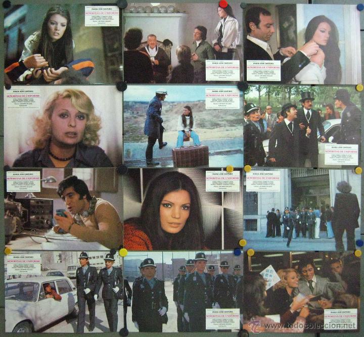 Kino: VQ53 SE&Ntilde;ORITAS DE UNIFORME MARIA JOSE CANTUDO SET COMPLETO 12 FOTOCROMOS ORIGINAL ESTRENO