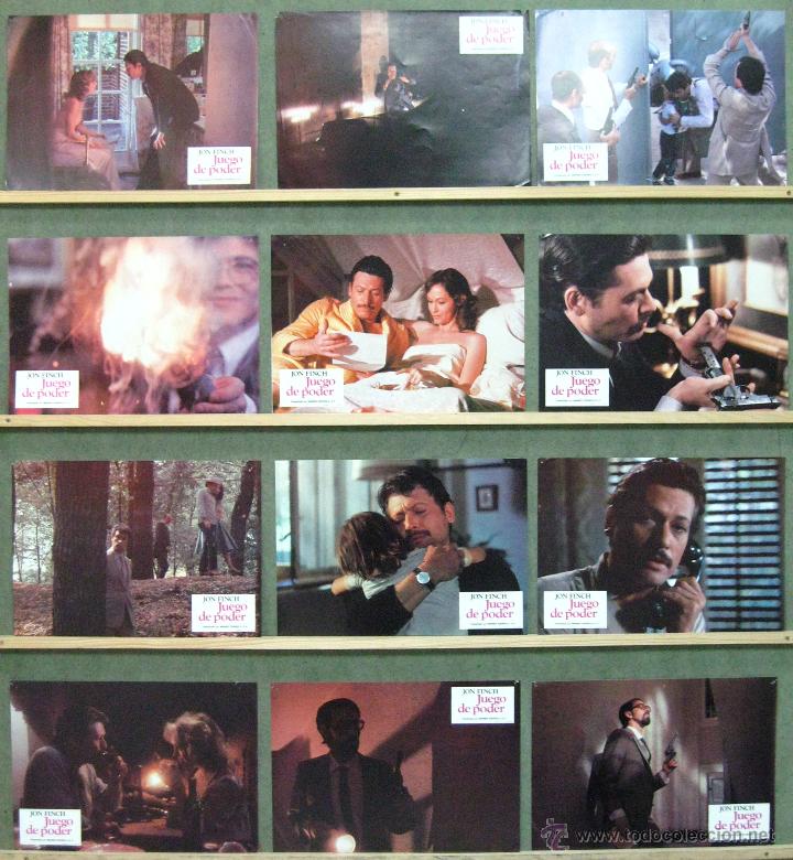 Cine: VQ69 JUEGO DE PODER JON FINCH SET COMPLETO 12 FOTOCROMOS ORIGINAL ESTRENO