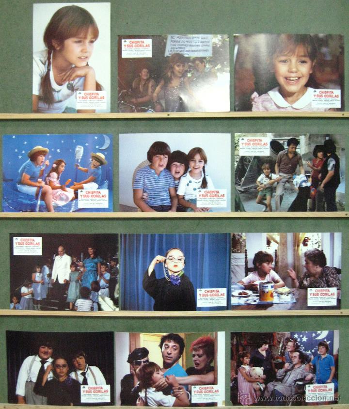 Cinema: VQ82 CHISPITA Y SUS GORILAS MACARENA CAMACHO pira&ntilde;as SET COMPLETO 12 FOTOCROMOS ORIGINAL ESTRENO