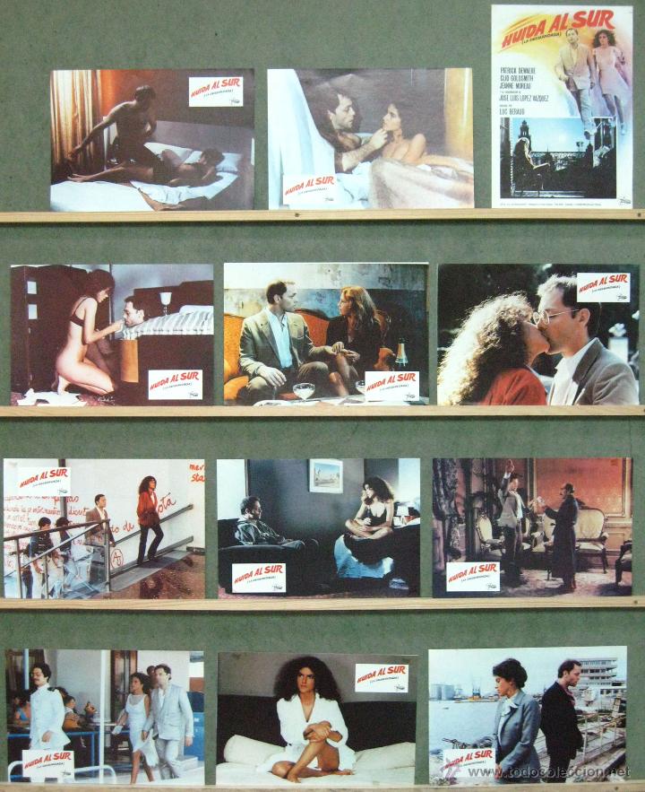 Kino: VQ89 HUIDA AL SUR JEANNE MOREAU PATRICK DEWAERE SET COMPLETO 12 FOTOCROMOS ORIG ESTRENO