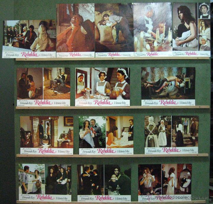 Kino: VR24 REBELDIA FERNANDO REY VICTORIA VERA SET COMPLETO DE 14 FOTOCROMOS ORIGINAL ESTRENO
