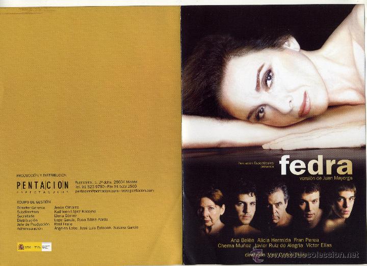 Cine: FEDRA, con Ana Bel&eacute;n. PROGRAMA DE TEATRO.