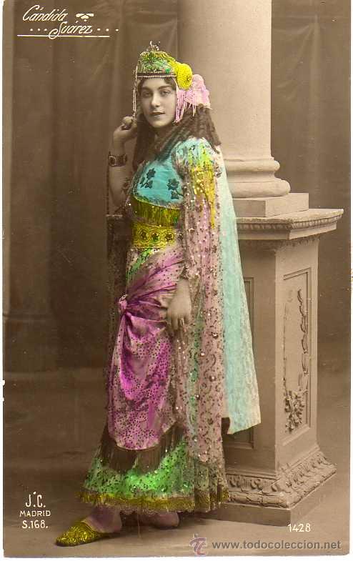 Cine: Cupletista, art&iacute;sta C&aacute;ndida Suarez. J C Madrid. Acabado fotogr&aacute;fico. Sin circular. Mora.