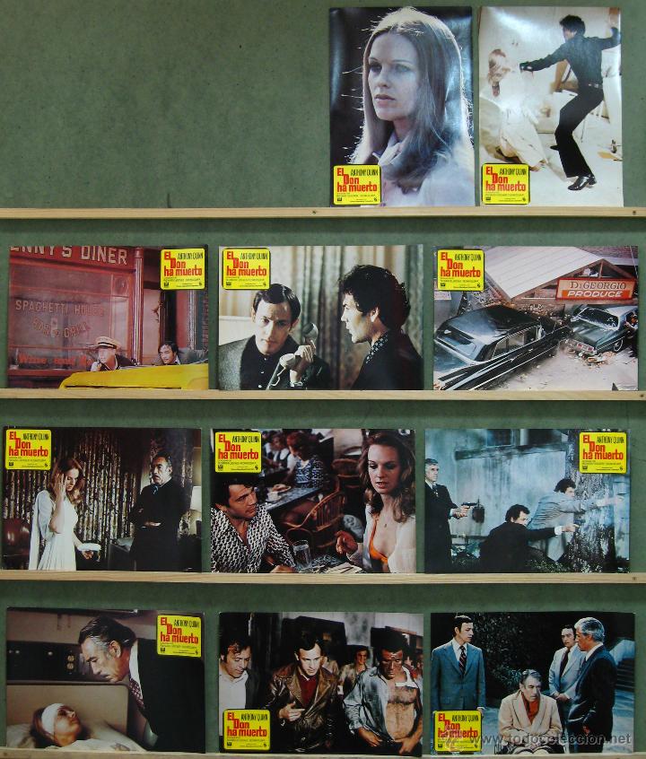 Kino: WB19 EL DON HA MUERTO RICHARD FLEISCHER ANTHONY QUINN SET 11 FOTOCROMOS ORIGINAL ESTRENO