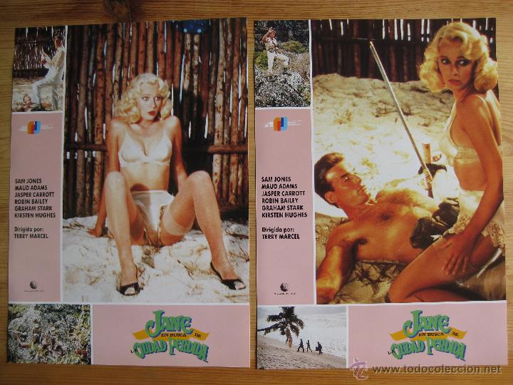 Cine: JANE EN BUSCA DE LA CIUDAD PERDIDA CON SAM JONES -  SERIE COMPLETA DE FOTOCROMOS - LOBBY CARDS-