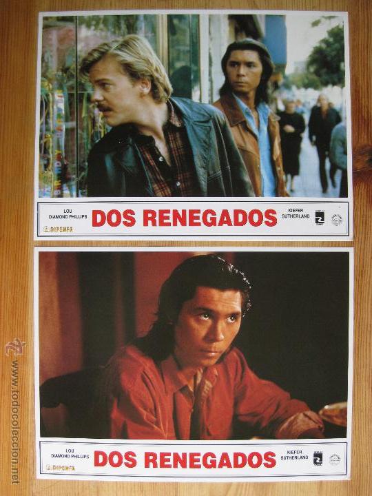Cine: DOS RENEGADOS CON DIAMOND Y SUTHERLAND - SERIE COMPLETA DE FOTOCROMOS - LOBBY CARDS-