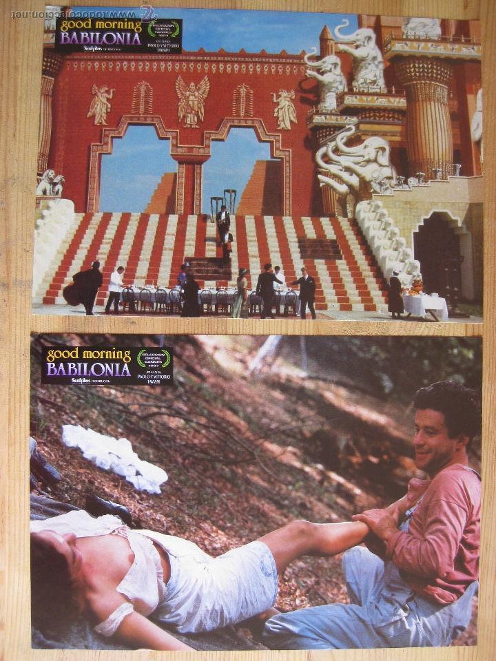Cine: GOOD MORNING BABILONIA - SERIE COMPLETA DE FOTOCROMOS - LOBBY CARDS -